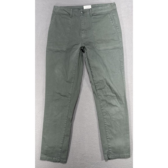 Sanctuary Standard Surplus Pants Sz 26x26 Green Crop Chino Boho Peasant Festival - Picture 1 of 11